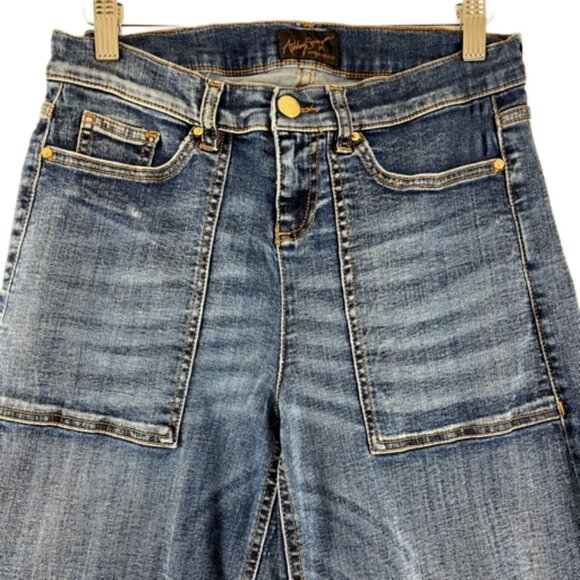 Ashley Graham X Marina Rinaldi Idioma Contrast Raw Hem Jeans Womens Size 6 - Picture 2 of 14